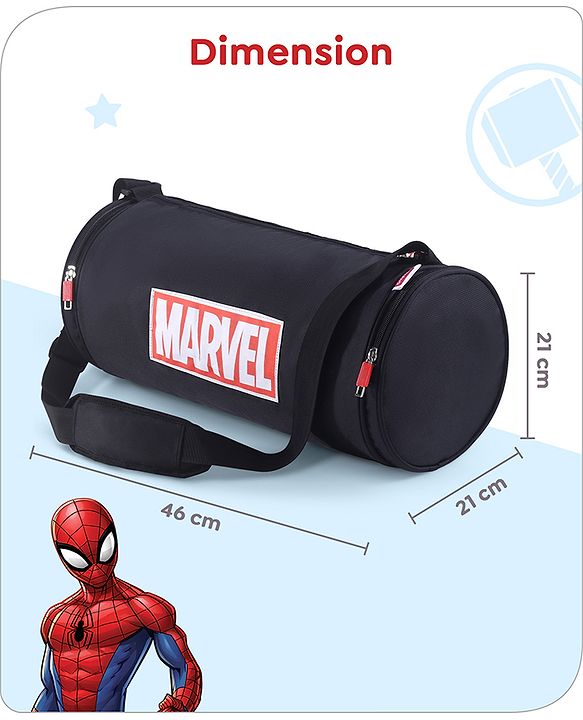 Babyhug Marvel Original Travel Bag - White| GYM Bag| Adjustable Shoulder Strap| Water Proof| Durable Zippers