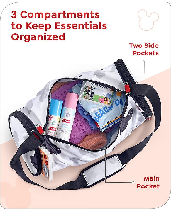 Babyhug Marvel Original Travel Bag - White| GYM Bag| Adjustable Shoulder Strap| Water Proof| Durable Zippers