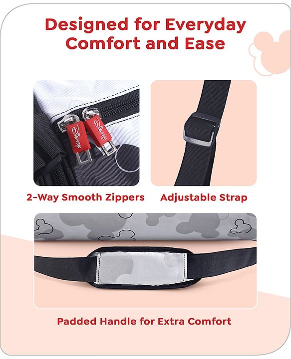 Babyhug Marvel Original Travel Bag - White| GYM Bag| Adjustable Shoulder Strap| Water Proof| Durable Zippers