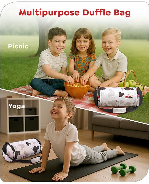 Babyhug Marvel Original Travel Bag - White| GYM Bag| Adjustable Shoulder Strap| Water Proof| Durable Zippers