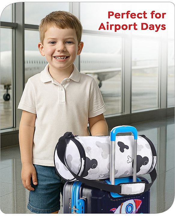 Babyhug Marvel Original Travel Bag - White| GYM Bag| Adjustable Shoulder Strap| Water Proof| Durable Zippers