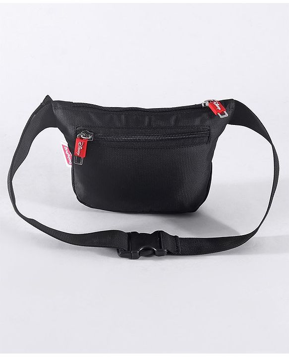 Babyhug Disney Spacious Waist Bag With Mickey Mouse Print - Black & White