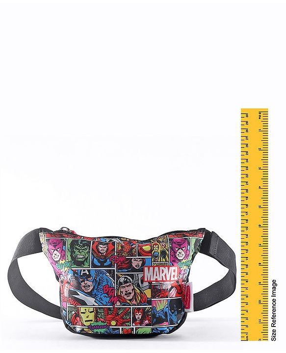 Babyhug Marvel Spacious Waist Bag With Avengers Print - Multicolour