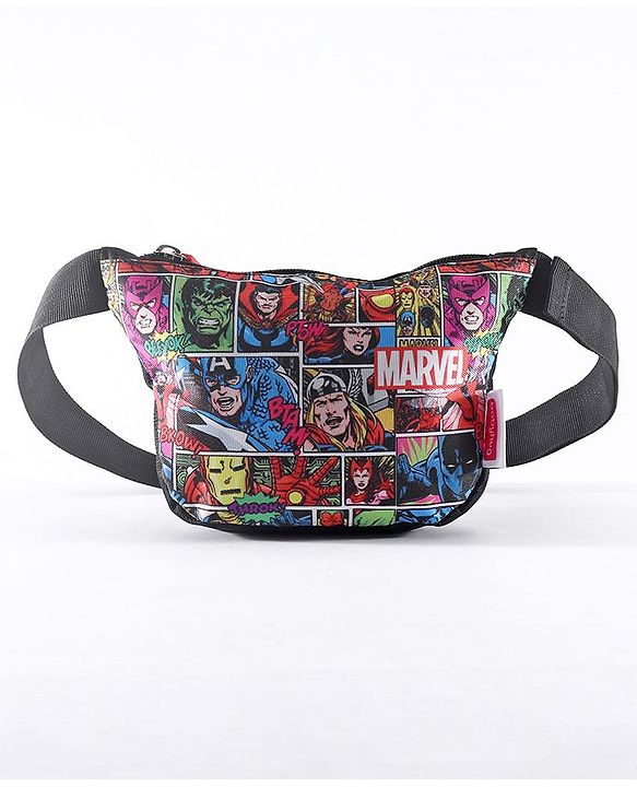 Babyhug Marvel Spacious Waist Bag With Avengers Print - Multicolour