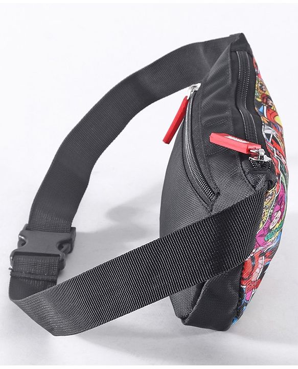 Babyhug Marvel Spacious Waist Bag With Avengers Print - Multicolour