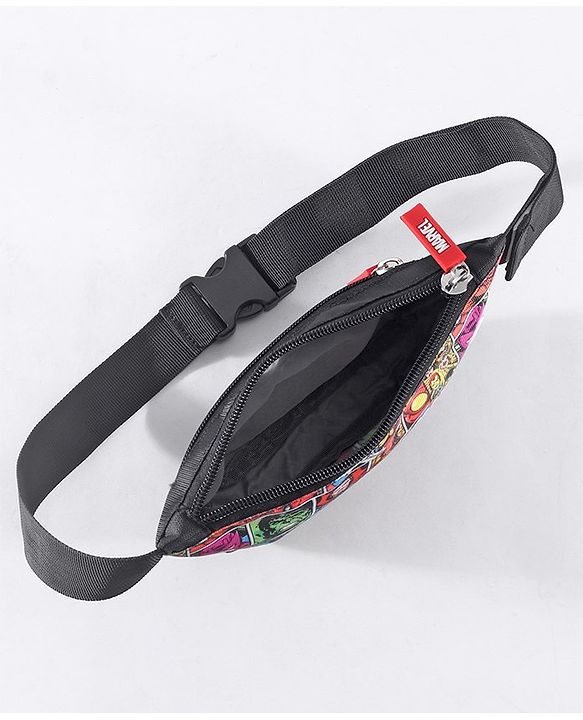 Babyhug Marvel Spacious Waist Bag With Avengers Print - Multicolour