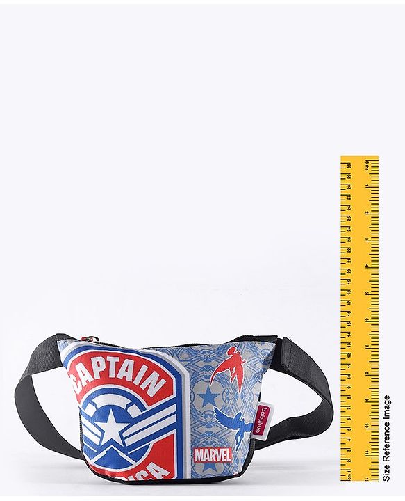 Babyhug Disney Spacious Waist Bag With Mickey Mouse Print - Black & White