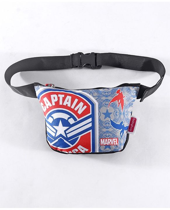 Babyhug Disney Spacious Waist Bag With Mickey Mouse Print - Black & White