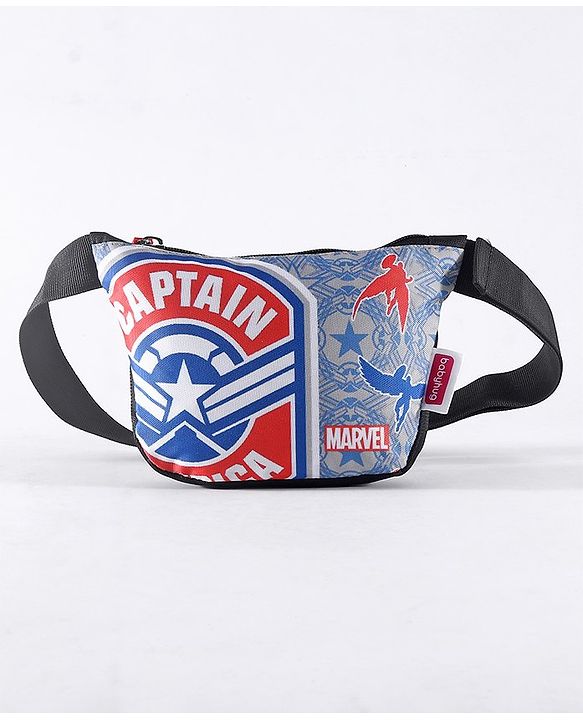 Babyhug Disney Spacious Waist Bag With Mickey Mouse Print - Black & White