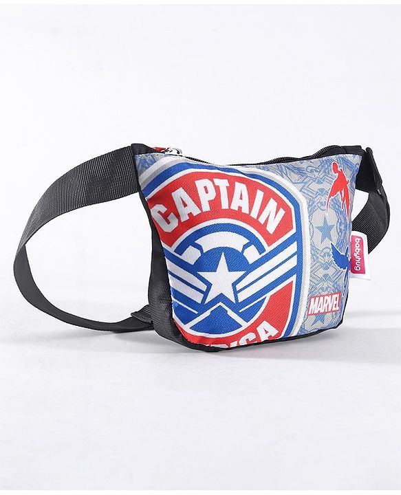 Babyhug Disney Spacious Waist Bag With Mickey Mouse Print - Black & White