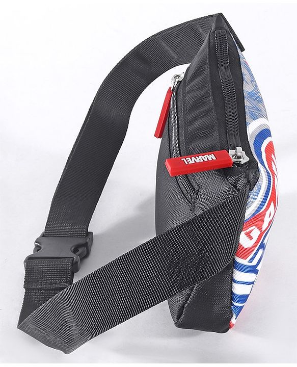 Babyhug Disney Spacious Waist Bag With Mickey Mouse Print - Black & White