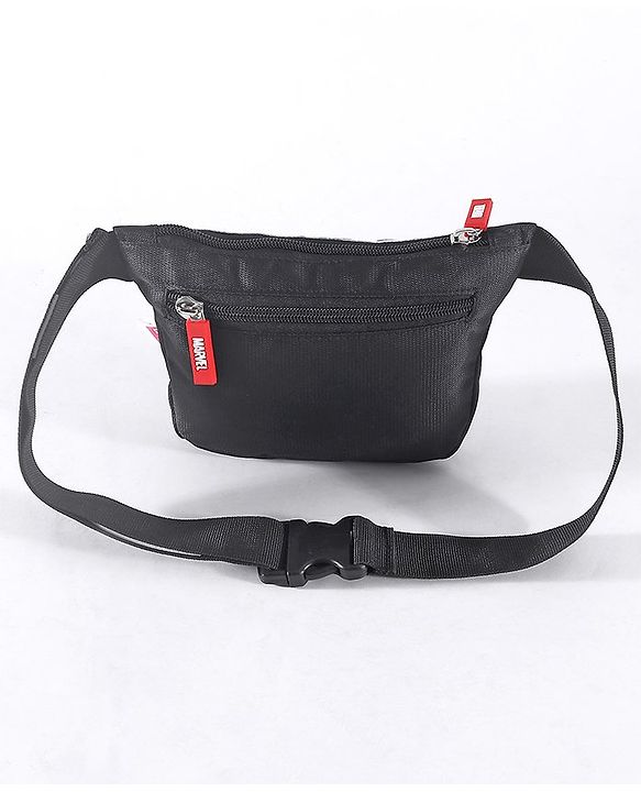 Babyhug Disney Spacious Waist Bag With Mickey Mouse Print - Black & White