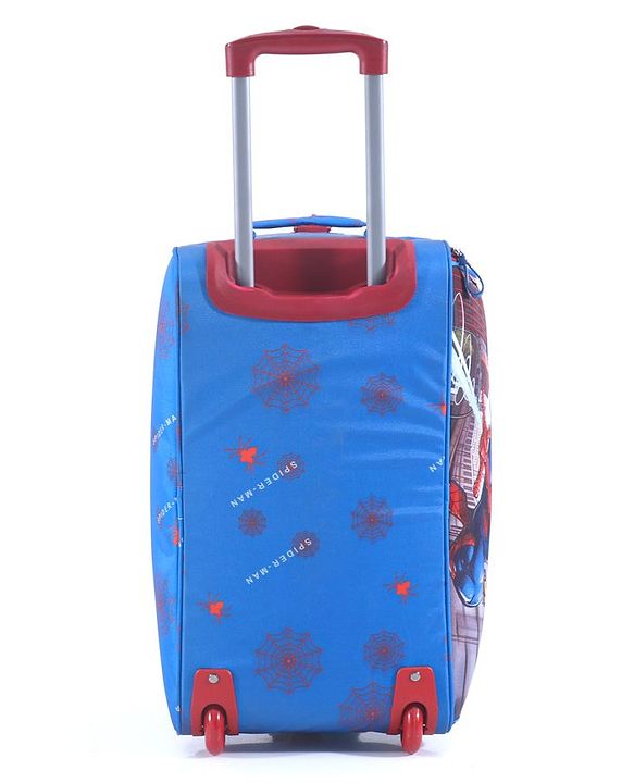Babyhug Marvel Spider Man Kids Travel Duffel Trolley Bag - Blue| Stylsh & Practical| Durable Zippers| Smooth Wheels| Telescopic Trolley Handle| Adjustable Shoulder Strap