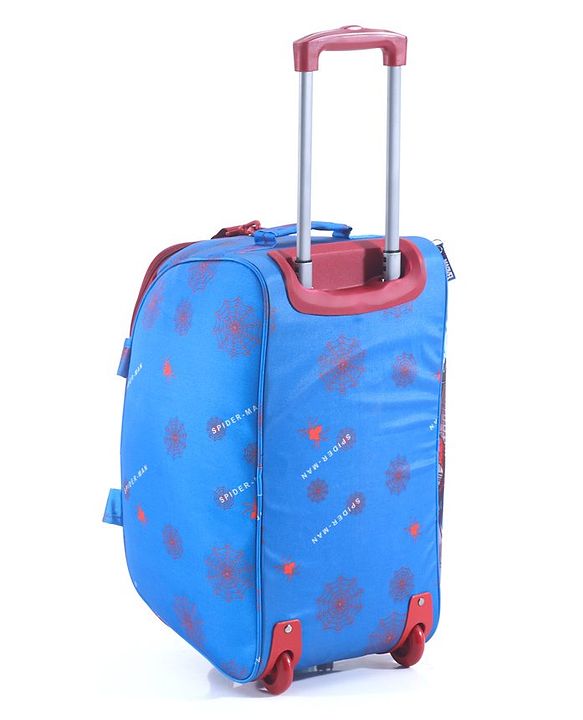 Babyhug Marvel Spider Man Kids Travel Duffel Trolley Bag - Blue| Stylsh & Practical| Durable Zippers| Smooth Wheels| Telescopic Trolley Handle| Adjustable Shoulder Strap