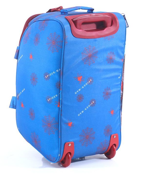 Babyhug Marvel Spider Man Kids Travel Duffel Trolley Bag - Blue| Stylsh & Practical| Durable Zippers| Smooth Wheels| Telescopic Trolley Handle| Adjustable Shoulder Strap