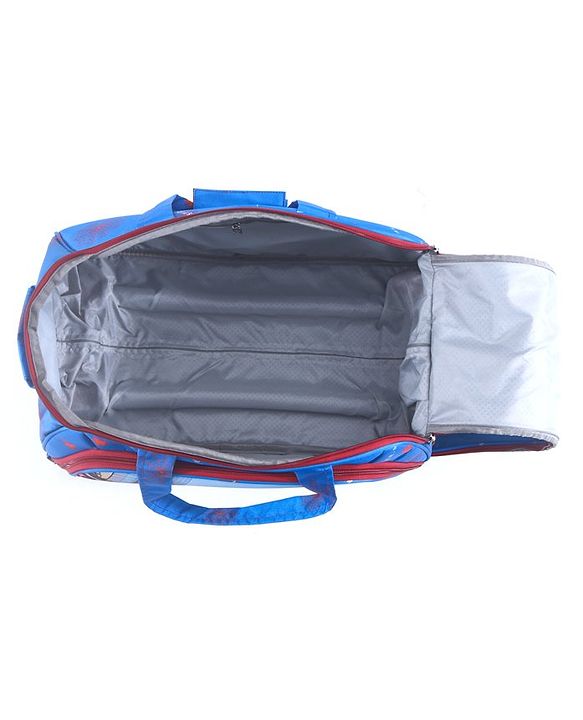 Babyhug Marvel Spider Man Kids Travel Duffel Trolley Bag - Blue| Stylsh & Practical| Durable Zippers| Smooth Wheels| Telescopic Trolley Handle| Adjustable Shoulder Strap