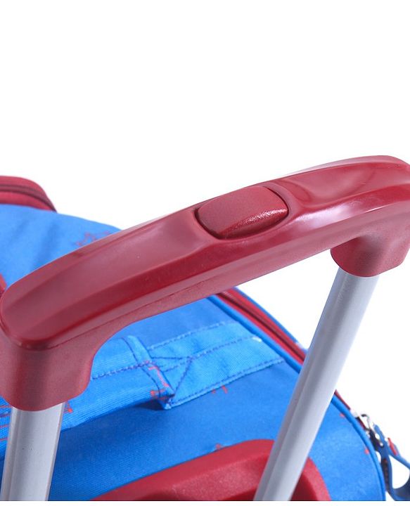 Babyhug Marvel Spider Man Kids Travel Duffel Trolley Bag - Blue| Stylsh & Practical| Durable Zippers| Smooth Wheels| Telescopic Trolley Handle| Adjustable Shoulder Strap