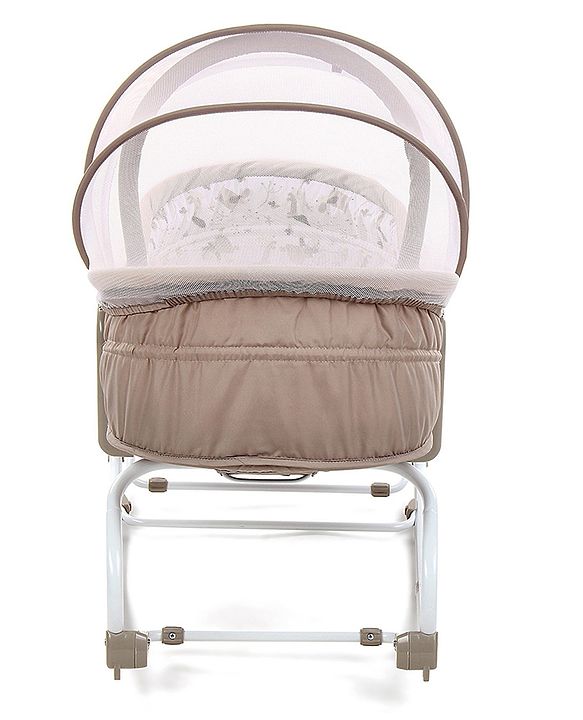 Babyhug Opal 3 in 1 Cozy Manual Rocker cum Sleeper With Mosquito Net- Beige(Without Toys)