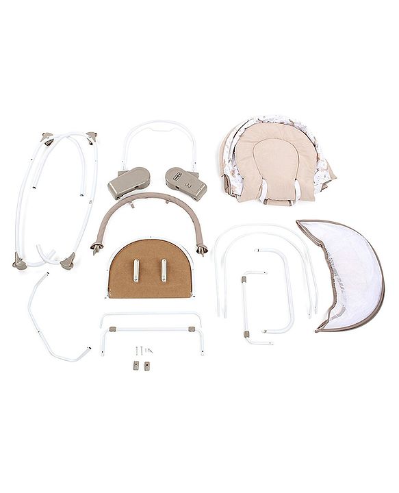 Babyhug Opal 3 in 1 Cozy Manual Rocker cum Sleeper With Mosquito Net- Beige(Without Toys)