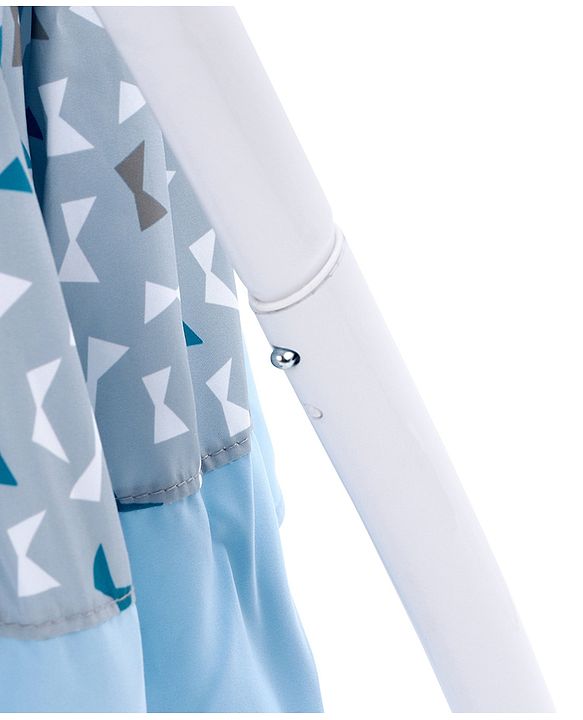 Babyhug Beryl Electronic Auto Swing Cradle with Remote Control - Blue| Pre-loaded Music| Off Timer| Removable Mosquito Net| Battery & DC Operation| Remote Control| Soft Mattress with Pillow| Safety Harness| 5 Swing Speed