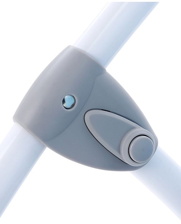 Babyhug Beryl Electronic Auto Swing Cradle with Remote Control - Blue| Pre-loaded Music| Off Timer| Removable Mosquito Net| Battery & DC Operation| Remote Control| Soft Mattress with Pillow| Safety Harness| 5 Swing Speed