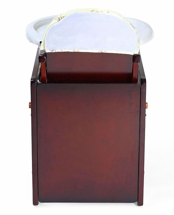 Babyhug Verona 2 In 1 Wooden High Chair With Removable Cushioned Seat & 2 Point Safety Harness - Dark Brown