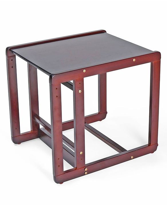 Babyhug Verona 2 In 1 Wooden High Chair With Removable Cushioned Seat & 2 Point Safety Harness - Dark Brown