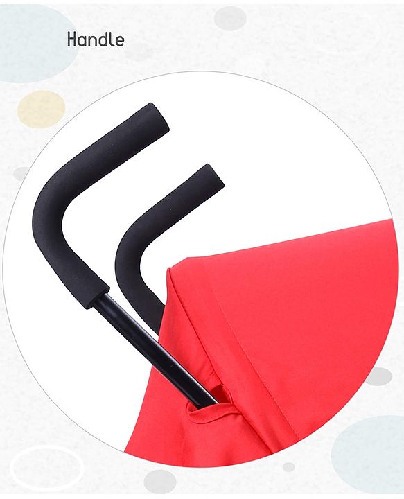 Babyhug Agile Baby Light Weight Stroller Buggy With Umbrella Fold (No Reclining Position) - Red & Black