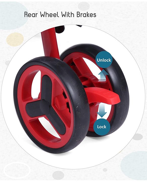 Babyhug Agile Baby Light Weight Stroller Buggy With Umbrella Fold (No Reclining Position) - Red & Black