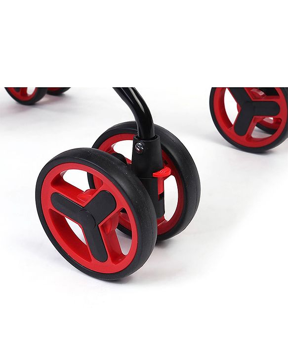 Babyhug Agile Baby Light Weight Stroller Buggy With Umbrella Fold (No Reclining Position) - Red & Black