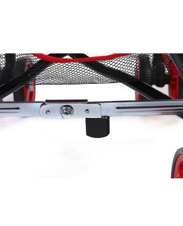 Babyhug Agile Baby Light Weight Stroller Buggy With Umbrella Fold (No Reclining Position) - Red & Black