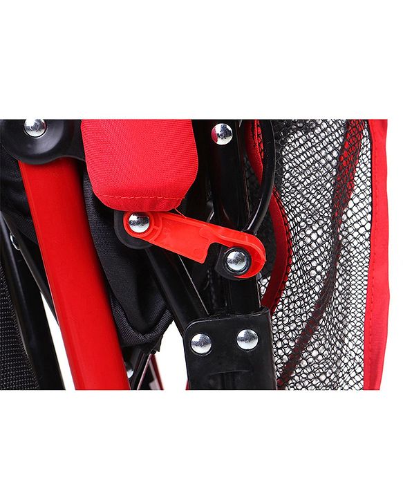 Babyhug Agile Baby Light Weight Stroller Buggy With Umbrella Fold (No Reclining Position) - Red & Black