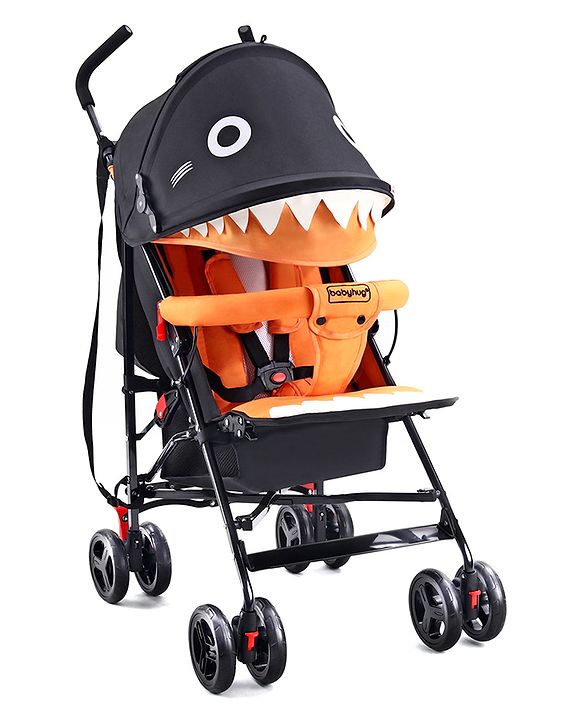 Babyhug Lil Monsta Stroller With Adjustable Leg Rest (No Reclining Position) - Orange & Black