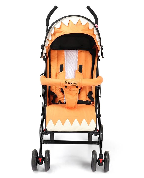 Babyhug Lil Monsta Stroller With Adjustable Leg Rest (No Reclining Position) - Orange & Black
