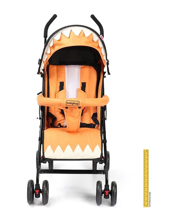 Babyhug Lil Monsta Stroller With Adjustable Leg Rest (No Reclining Position) - Orange & Black