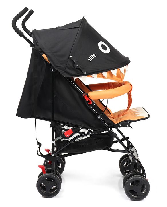 Babyhug Lil Monsta Stroller With Adjustable Leg Rest (No Reclining Position) - Orange & Black