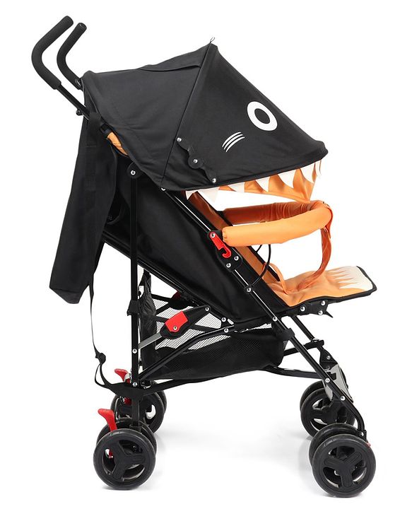 Babyhug Lil Monsta Stroller With Adjustable Leg Rest (No Reclining Position) - Orange & Black