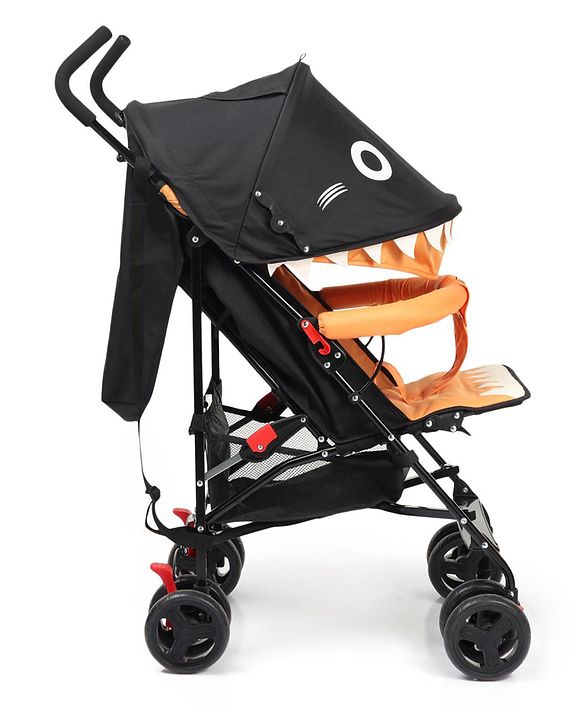 Babyhug Lil Monsta Stroller With Adjustable Leg Rest (No Reclining Position) - Orange & Black