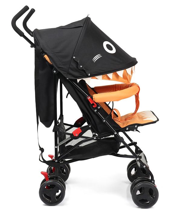 Babyhug Lil Monsta Stroller With Adjustable Leg Rest (No Reclining Position) - Orange & Black