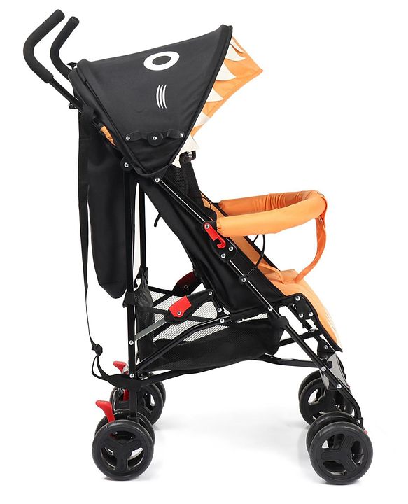 Babyhug Lil Monsta Stroller With Adjustable Leg Rest (No Reclining Position) - Orange & Black