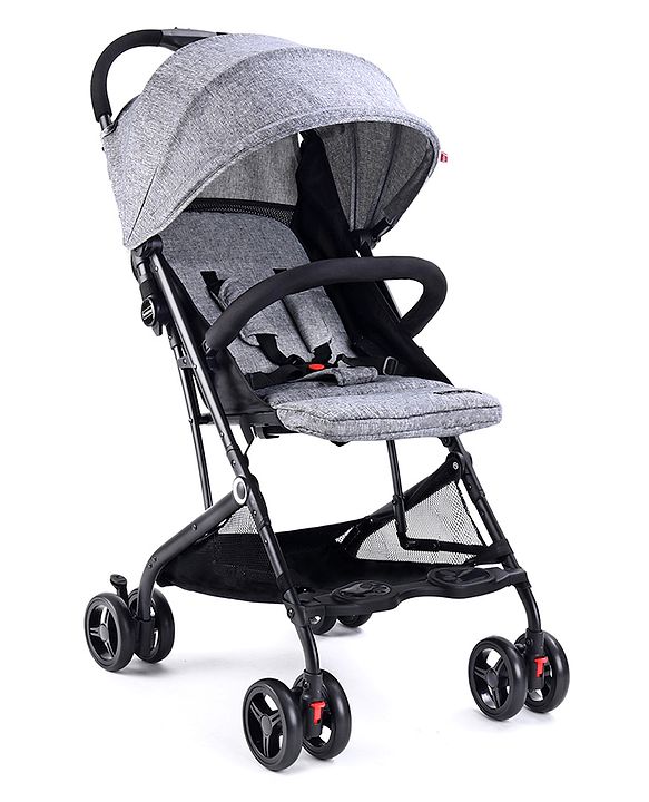 Babyhug Easy Travel Cabin Stroller With Z-Fold & Trolley Handle - Grey