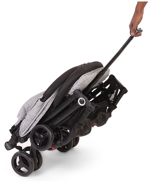 Babyhug Easy Travel Cabin Stroller With Z-Fold & Trolley Handle - Grey