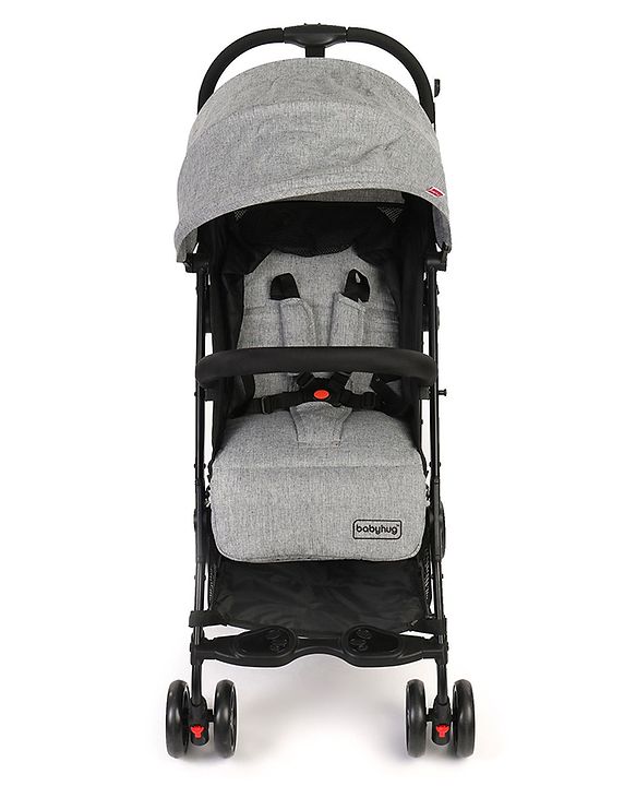 Babyhug Easy Travel Cabin Stroller With Z-Fold & Trolley Handle - Grey