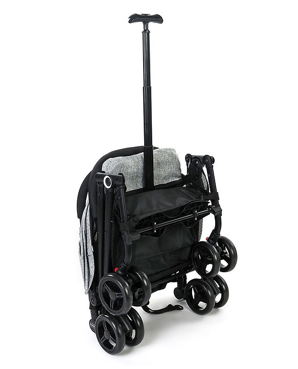 Babyhug Easy Travel Cabin Stroller With Z-Fold & Trolley Handle - Grey