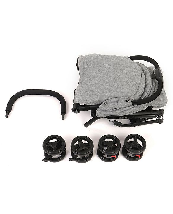 Babyhug Easy Travel Cabin Stroller With Z-Fold & Trolley Handle - Grey