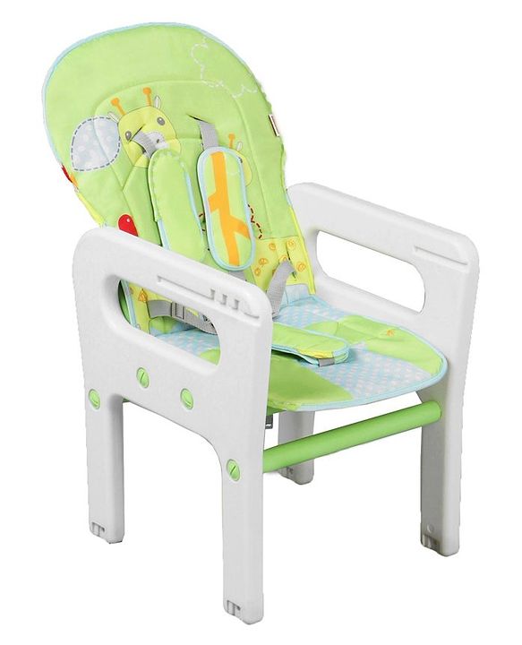 Babyhug Dolce Vita 3 in 1 High Chair With Caster Wheels & 5 Point Safety Harness - Green