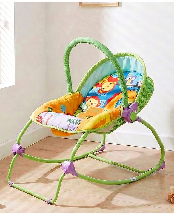 Babyhug Delight 3 In 1 Infant To Toddler Rocker With Safety Harness & Reclining Seat - Multicolour( Without Soft Toys)