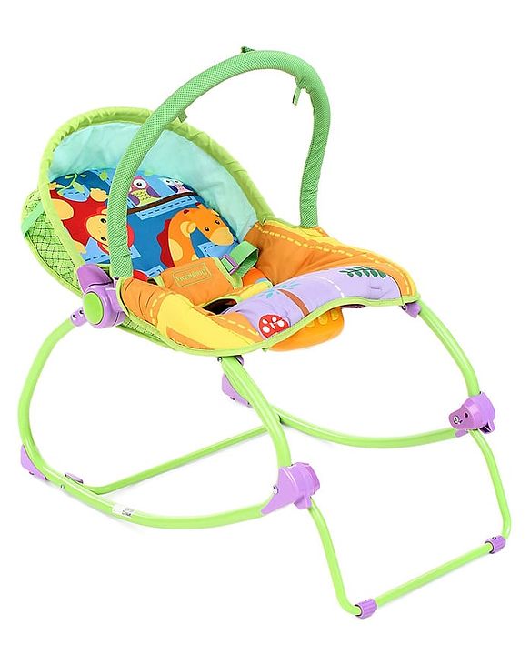 Babyhug Delight 3 In 1 Infant To Toddler Rocker With Safety Harness & Reclining Seat - Multicolour( Without Soft Toys)