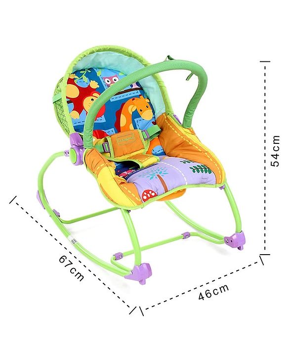 Babyhug Delight 3 In 1 Infant To Toddler Rocker With Safety Harness & Reclining Seat - Multicolour( Without Soft Toys)