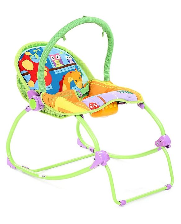 Babyhug Delight 3 In 1 Infant To Toddler Rocker With Safety Harness & Reclining Seat - Multicolour( Without Soft Toys)